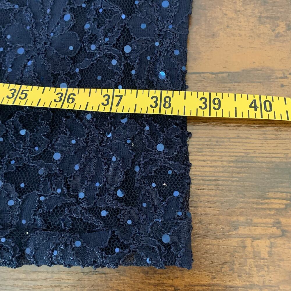 Dressbarn Collection Navy Blue Sleeveless Sequin V Neck Dress Size 8 - Picture 10 of 10